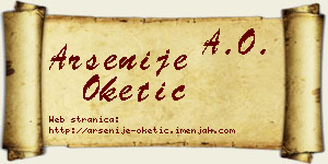 Arsenije Oketić vizit kartica